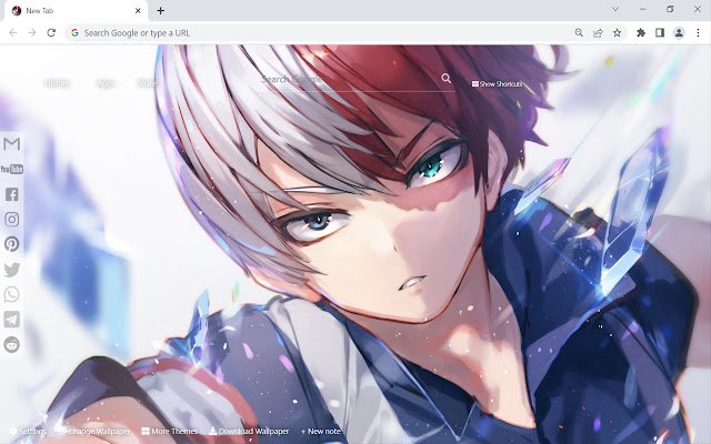 Shoto Todoroki Wallpaper New Tab  from Chrome web store to be run with OffiDocs Chromium online