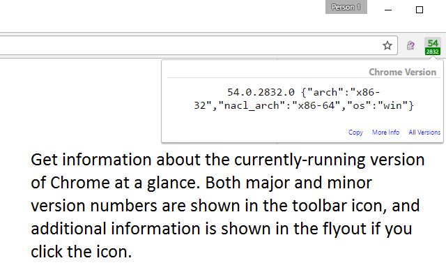 Show Chrome Version  from Chrome web store to be run with OffiDocs Chromium online