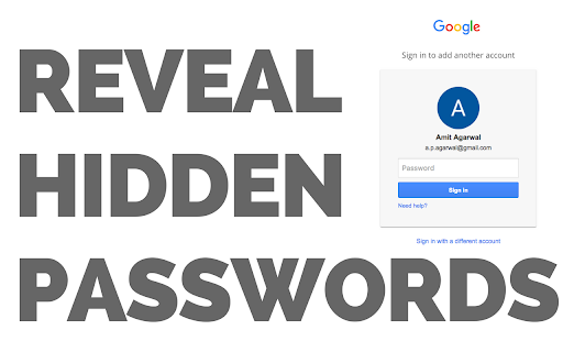 Show Hidden Password from Chrome web store to be run with OffiDocs Chromium online Show Hidden Password from Chrome web store to be run with OffiDocs Chromium online