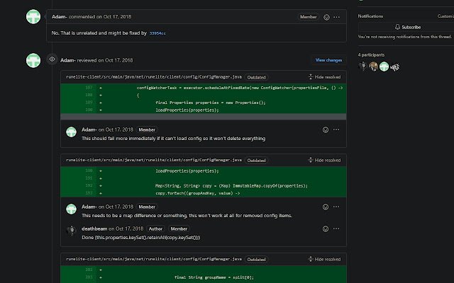 Mostrar los comentarios resueltos de Github PR de la tienda web de Chrome para que se ejecuten con OffiDocs Chromium en línea