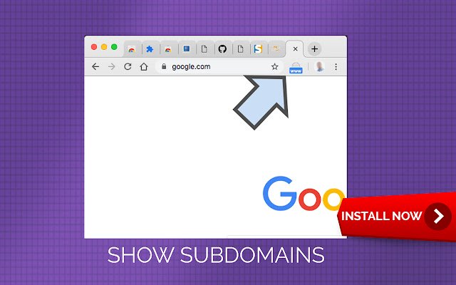 Show subdomain of web address  from Chrome web store to be run with OffiDocs Chromium online