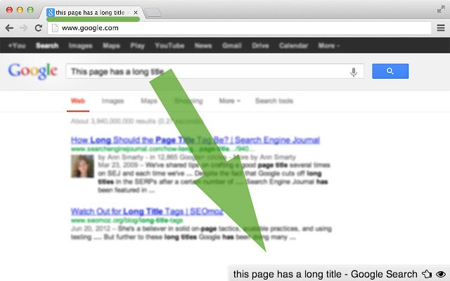 Show Title Tag  from Chrome web store to be run with OffiDocs Chromium online