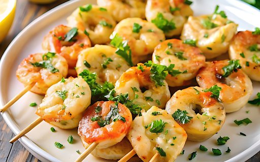 Shrimp skewers  from Chrome web store to be run with OffiDocs Chromium online