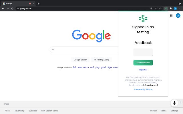 Plugin קול לטקסט Shubu.ai מחנות האינטרנט של Chrome להפעלה עם OffiDocs Chromium באינטרנט