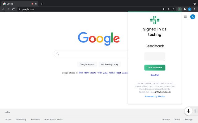 Shubu.ai Voice to Text Plugin da Chrome Web Store para ser executado com OffiDocs Chromium online