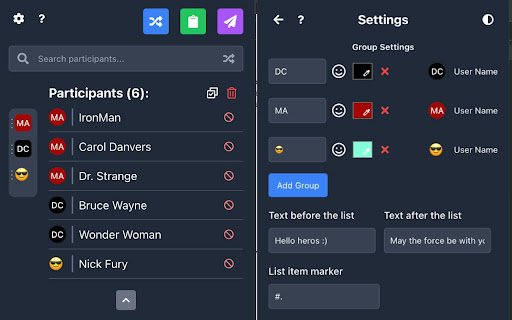 ShuffleMeet: Google Meet randomizer  from Chrome web store to be run with OffiDocs Chromium online
