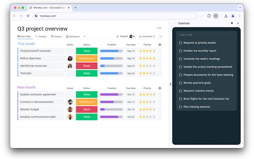 Side2Do  from Chrome web store to be run with OffiDocs Chromium online