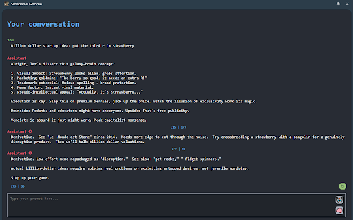 Sidekick LLM  from Chrome web store to be run with OffiDocs Chromium online