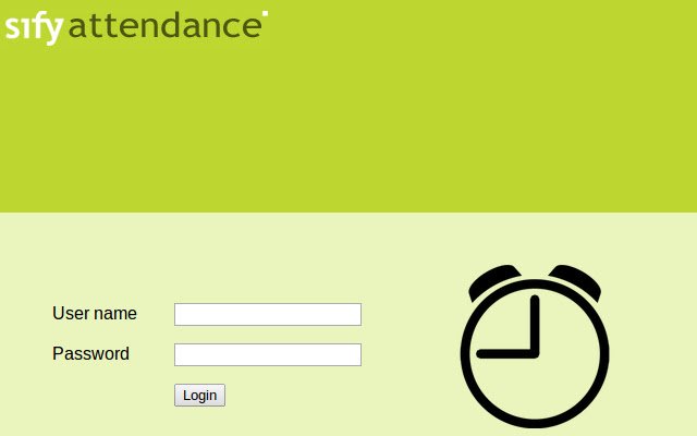 نظام Sify Attendance System من متجر Chrome الإلكتروني ليتم تشغيله مع OffiDocs Chromium عبر الإنترنت