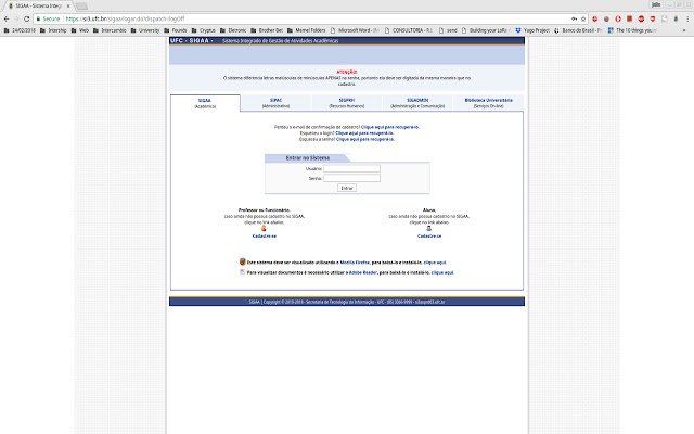 Sigaa UFC no Chrome  from Chrome web store to be run with OffiDocs Chromium online