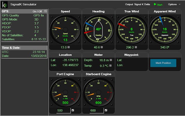SignalK Simulator uit de Chrome-webwinkel voor gebruik met OffiDocs Chromium online