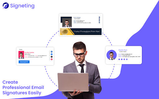 Signeting email signature  from Chrome web store to be run with OffiDocs Chromium online