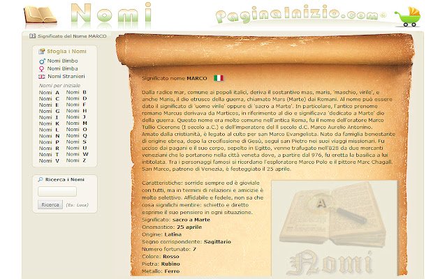Significato dei Nomi  from Chrome web store to be run with OffiDocs Chromium online Significato dei Nomi  from Chrome web store to be run with OffiDocs Chromium online