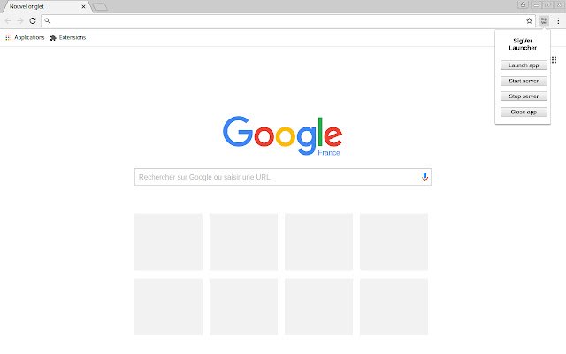 SigVer Launcher dal Chrome Web Store da eseguire con OffiDocs Chromium online