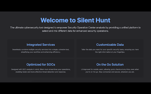 SilentHunt Auto Search from Chrome web store to be run with OffiDocs Chromium online SilentHunt Auto Search from Chrome web store to be run with OffiDocs Chromium online