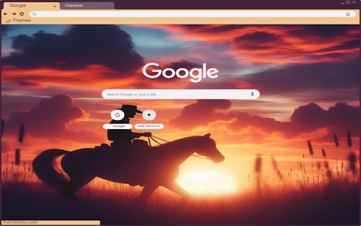 silhouette of a cowboy riding into the sunset  from Chrome web store to be run with OffiDocs Chromium online