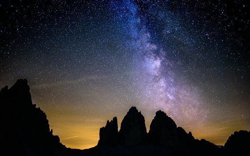 Silhouette Photography of Rocky Mountains Under Starry Sky  from Chrome web store to be run with OffiDocs Chromium online
