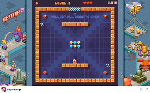 Silly Sausage Stretch your way through challenging levels!  from Chrome web store to be run with OffiDocs Chromium online