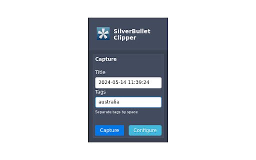 SilverBullet Clipper  from Chrome web store to be run with OffiDocs Chromium online