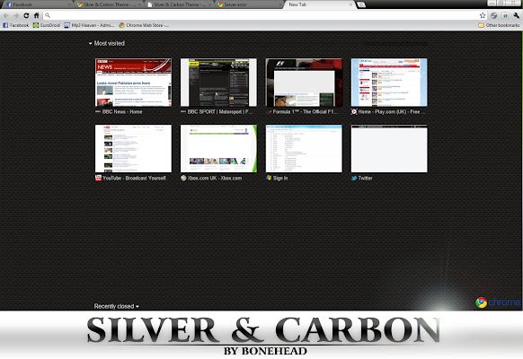 Tema Silver Carbon da loja on-line do Chrome para ser executado com OffiDocs Chromium online