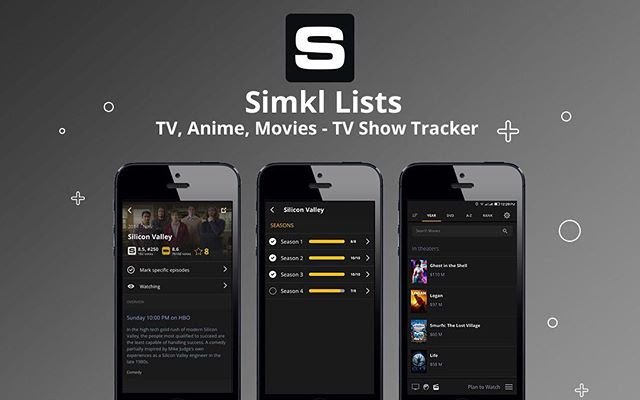 Simkl-lijsten: tv, anime, films TV-tracker van de Chrome-webwinkel om te worden uitgevoerd met OffiDocs Chromium online