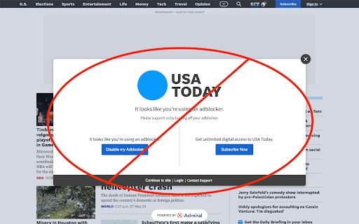 Simple Admiral Blocker  from Chrome web store to be run with OffiDocs Chromium online