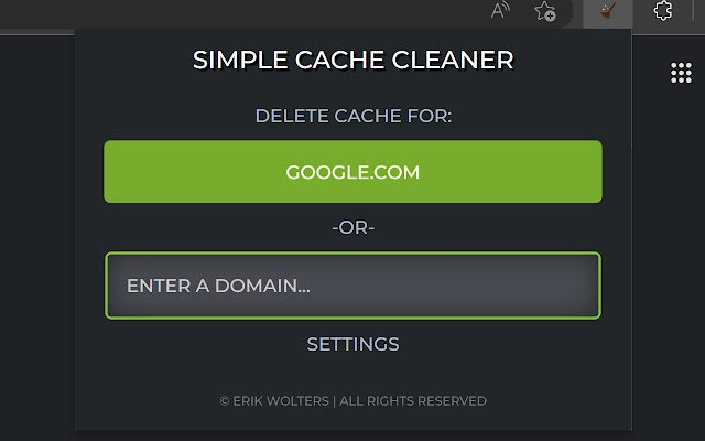 Simple Cache Cleaner 3 mula sa Chrome web store na tatakbo sa OffiDocs Chromium online