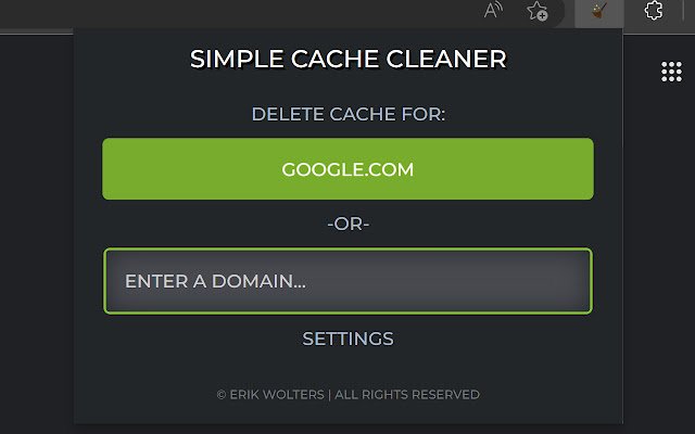 Simple Cache Cleaner 3  from Chrome web store to be run with OffiDocs Chromium online