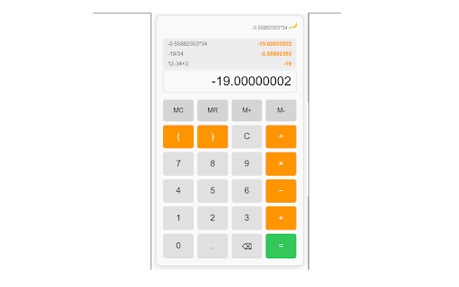Simple Calculator  from Chrome web store to be run with OffiDocs Chromium online