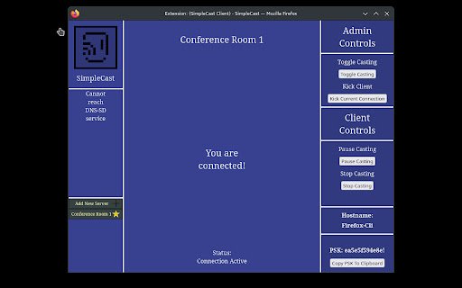SimpleCast Client  from Chrome web store to be run with OffiDocs Chromium online