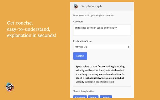 SimpleConcepts  from Chrome web store to be run with OffiDocs Chromium online