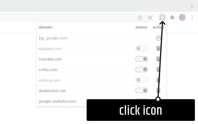 Chrome 网上商店的简单域拦截器可与 OffiDocs Chromium 在线运行