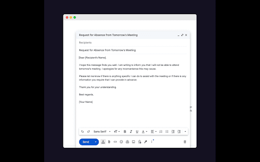 Simple Email Rewritter Write Emails Faster  from Chrome web store to be run with OffiDocs Chromium online