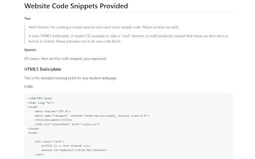 Simple Exporter for Gemini™  from Chrome web store to be run with OffiDocs Chromium online