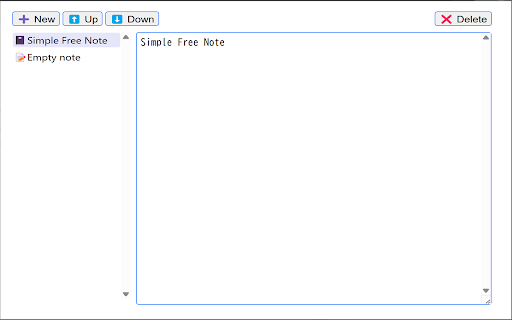 Simple Free Note 1.3  from Chrome web store to be run with OffiDocs Chromium online