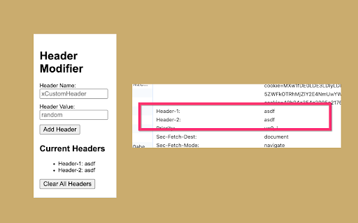 Simple Header Modifier  from Chrome web store to be run with OffiDocs Chromium online