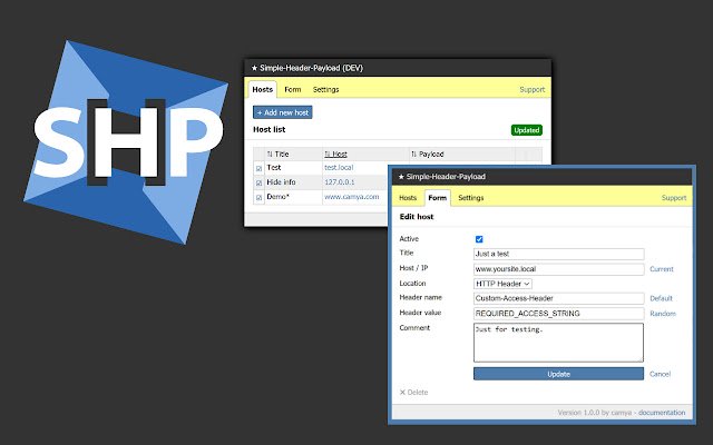Eenvoudige header-payload uit de Chrome-webwinkel om uit te voeren met OffiDocs Chromium online