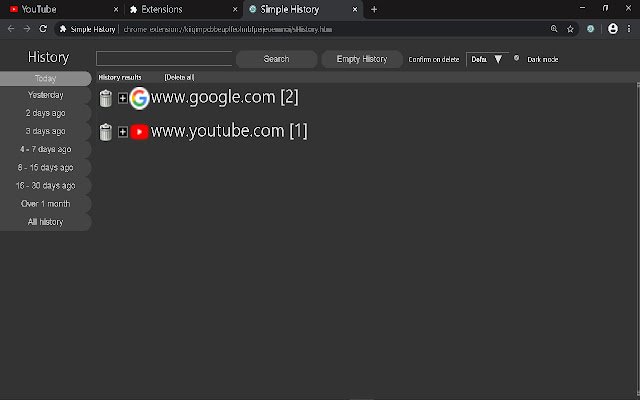 Einfacher Verlauf aus dem Chrome-Webshop zur Ausführung mit OffiDocs Chromium online