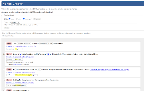 Simple HTML Validator  from Chrome web store to be run with OffiDocs Chromium online