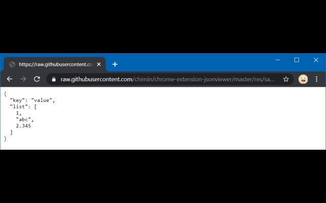 Simple JSON Viewer  from Chrome web store to be run with OffiDocs Chromium online