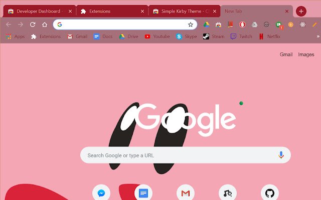 Simple Kirby Theme  from Chrome web store to be run with OffiDocs Chromium online