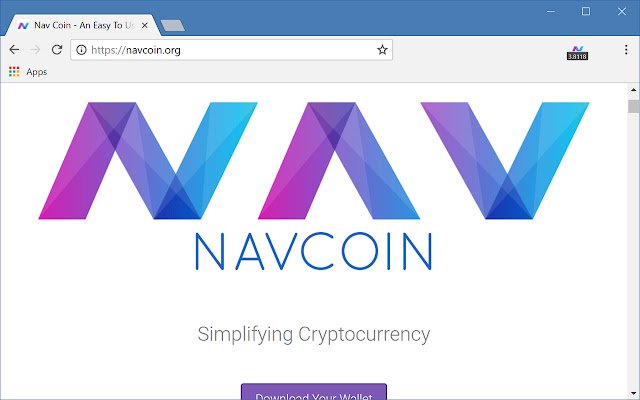 Eenvoudige NAVCoin Ticker uit de Chrome-webwinkel om uit te voeren met OffiDocs Chromium online