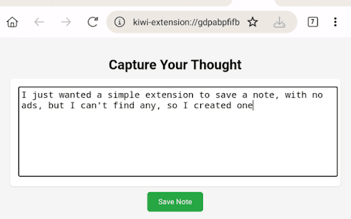 SimpleNote  from Chrome web store to be run with OffiDocs Chromium online