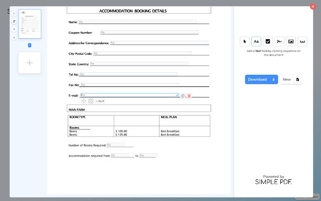 SimplePDF Edit and Fill PDF  from Chrome web store to be run with OffiDocs Chromium online