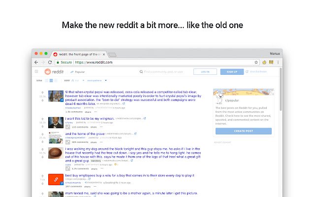 Einfaches Reddit aus dem Chrome-Webshop zur Ausführung mit OffiDocs Chromium online