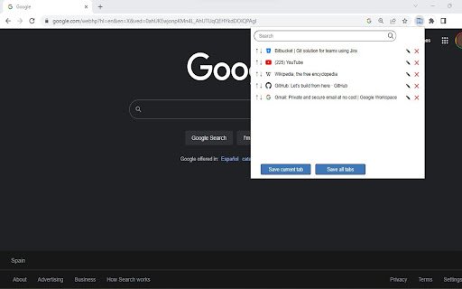 Simplest Tabs  from Chrome web store to be run with OffiDocs Chromium online