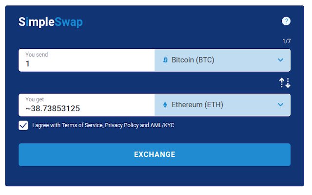 SimpleSwap Crypto Exchange  from Chrome web store to be run with OffiDocs Chromium online