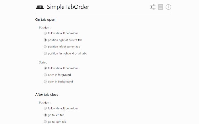 SimpleTabOrder da Chrome Web Store para ser executado com OffiDocs Chromium online
