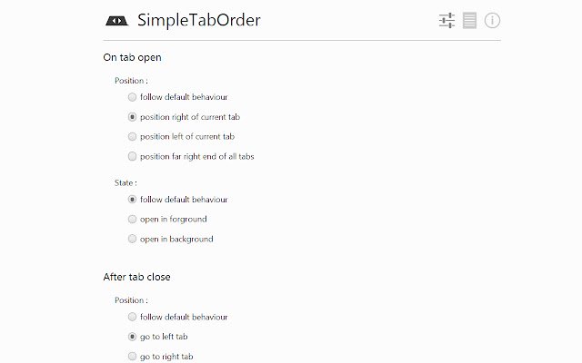 SimpleTabOrder จาก Chrome เว็บสโตร์ที่จะเรียกใช้ด้วย OffiDocs Chromium ทางออนไลน์