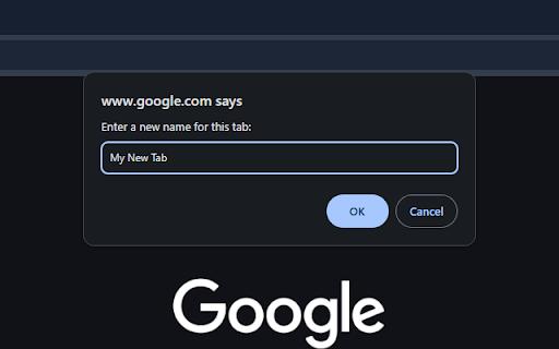Einfacher Tab-Renamer aus dem Chrome-Webshop, der mit OffiDocs Chromium online ausgeführt werden soll